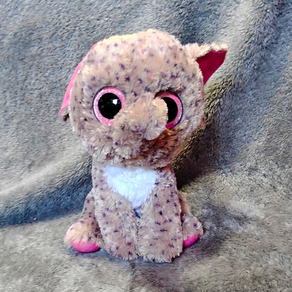 Ty Beanie Boos Specks Gray & Pink Elephant Plush Beanbag Toy 2018 MPN 41125